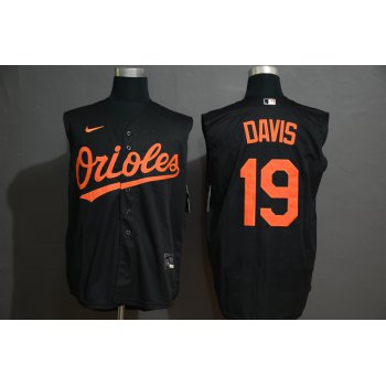 Men's Baltimore Orioles #19 Chris Davis Black 2020 Cool and Refreshing Sleeveless Fan Stitched MLB Nike Jersey