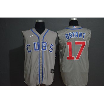 Men's Chicago Cubs #17 Kris Bryant Grey 2020 Cool and Refreshing Sleeveless Fan Stitched MLB Nike Jersey