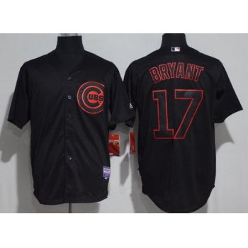 Men's Chicago Cubs #17 Kris Bryant Lights Out Black Fashion Stitched MLB Majestic Cool Base Jersey