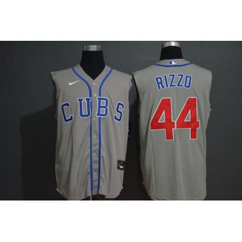 Men's Chicago Cubs #44 Anthony Rizzo Grey Road 2020 Cool and Refreshing Sleeveless Fan Stitched MLB Nike Jersey