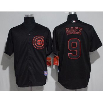 Men's Chicago Cubs #9 Javier Baez Lights Out Black Fashion Stitched MLB Majestic Cool Base Jersey