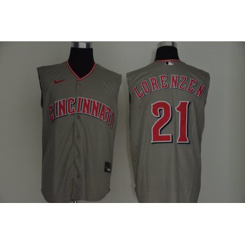 Men's Cincinnati Reds #21 Michael Lorenzen Gray 2020 Cool and Refreshing Sleeveless Fan Stitched MLB Nike Jersey