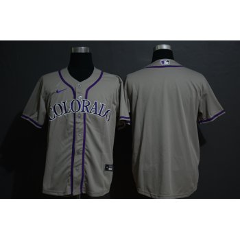 Men's Colorado Rockies Blank Gray Stitched MLB Cool Base Nike Jersey