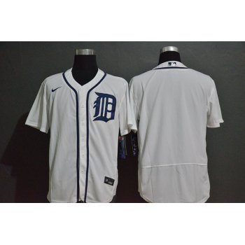 Men's Detroit Tigers Blank White Stitched MLB Flex Base Nike Jersey