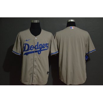 Men's Los Angeles Dodgers Blank Gray Stitched MLB Cool Base Nike Jersey