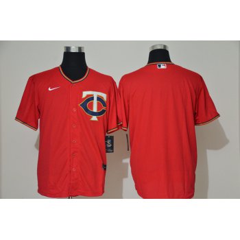 Men's Minnesota Twins Blank Red Stitched MLB Cool Base Nike Jersey