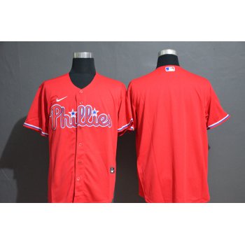 Men's Philadelphia Phillies Blank Red Stitched MLB Cool Base Nike Jersey