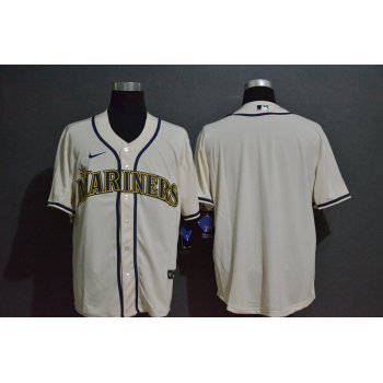 Men's Seattle Mariners Blank Cream Stitched MLB Cool Base Nike Jersey