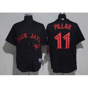 Men's Toronto Blue Jays #11 Kevin Pillar Lights Out Black Fashion Stitched MLB Majestic Cool Base Jersey