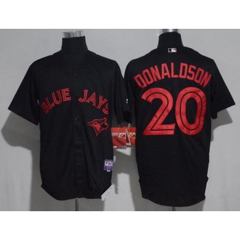 Men's Toronto Blue Jays #20 Josh Donaldson Lights Out Black Fashion Stitched MLB Majestic Cool Base Jersey