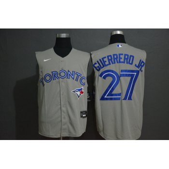 Men's Toronto Blue Jays #27 Vladimir Guerrero Jr. Grey 2020 Cool and Refreshing Sleeveless Fan Stitched MLB Nike Jersey