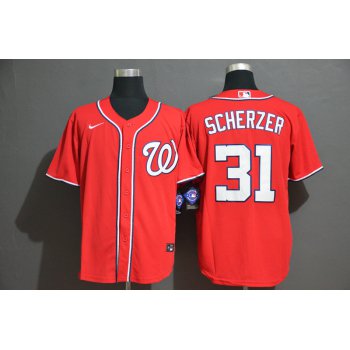 Men's Washington Nationals #31 Max Scherzer Red Stitched MLB Cool Base Nike Jersey