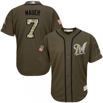 Minnesota Twins #7 Joe Mauer Green Salute to Service Stitched MLB Jersey