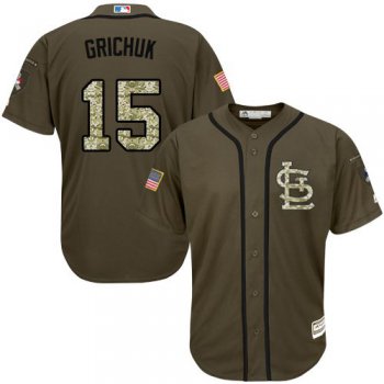 St.Louis Cardinals #15 Randal Grichuk Green Salute to Service Stitched MLB Jersey