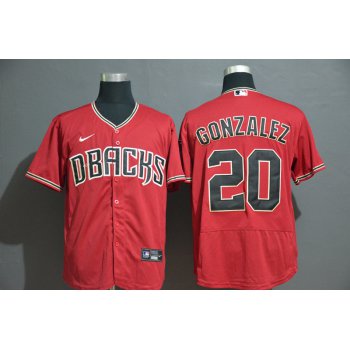 Men's Arizona Diamondback #20 Luis Gonzalez Red Stitched Nike MLB Flex Base Jersey