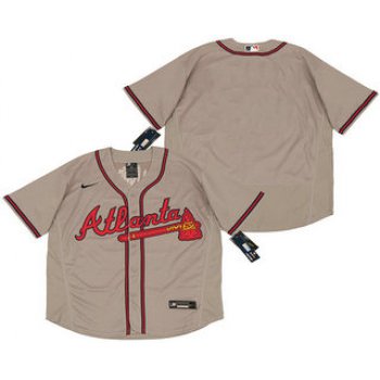 Men's Atlanta Braves Blank Gray Stitched MLB Flex Base Nike Jersey