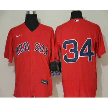 Men's Boston Red Sox #34 David Ortiz Red With No Name Stitched MLB Flex Base Nike Jersey