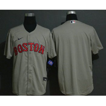 Men's Boston Red Sox Blank Gray Stitched MLB Cool Base Nike Jersey