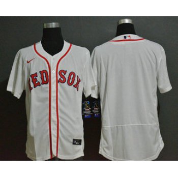 Men's Boston Red Sox Blank White Stitched MLB Flex Base Nike Jersey