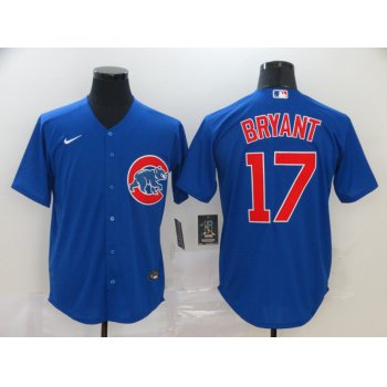 Men's Chicago Cubs #17 Kris Bryant Blue Stitched MLB Cool Base Nike Jersey