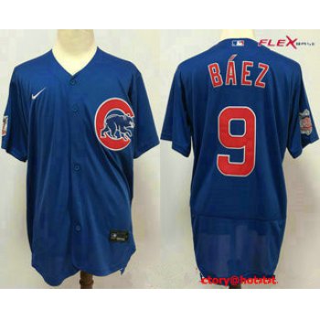 Men's Chicago Cubs #9 Javier Baez Blue Stitched MLB Cool Base Nike Jersey