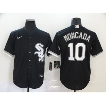 Men's Chicago White Sox #10 Yoan Moncada Black Stitched MLB Cool Base Nike Jersey