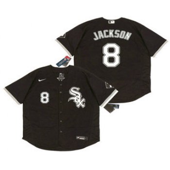 Men's Chicago White Sox #8 Bo Jackson Black Stitched MLB Flex Base Nike Jersey