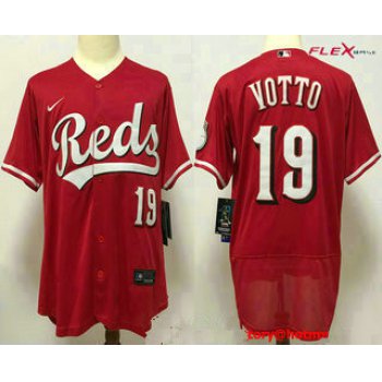 Men's Cincinnati Reds #19 Joey Votto Red Stitched MLB Flex Base Nike Jersey