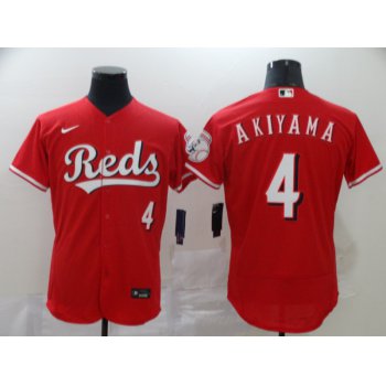 Men's Cincinnati Reds #4 Shogo Akiyama Red Stitched MLB Flex Base Nike Jersey