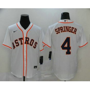 Men's Houston Astros #4 George Springer White Stitched MLB Cool Base Nike Jersey