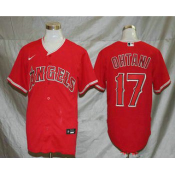 Men's Los Angeles Angels #17 Shohei Ohtani Red Stitched MLB Cool Base Nike Jersey