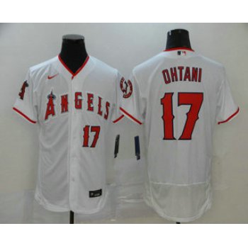 Men's Los Angeles Angels #17 Shohei Ohtani White Stitched MLB Flex Base Nike Jersey