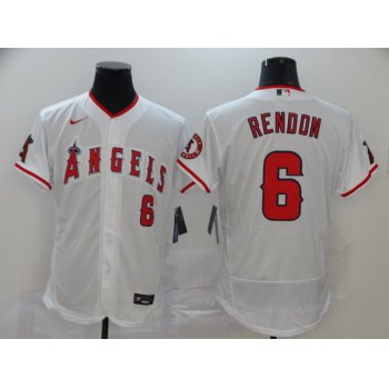 Men's Los Angeles Angels #6 Anthony Rendon White Stitched MLB Flex Base Nike Jersey