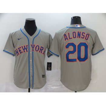 Men's New York Mets #20 Pete Alonso Gray Stitched MLB Cool Base Nike Jersey