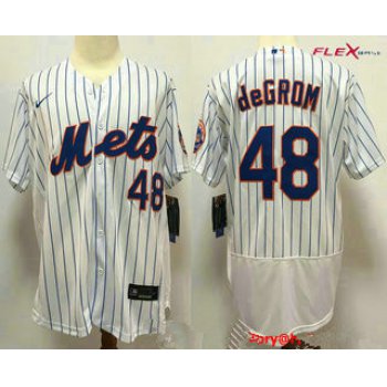 Men's New York Mets #48 Jacob deGrom White Stitched MLB Flex Base Nike Jersey