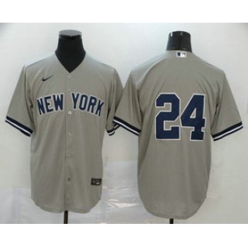 Men's New York Yankees #24 Gary Sanchez Gray No Name Stitched MLB Cool Base Nike Jersey