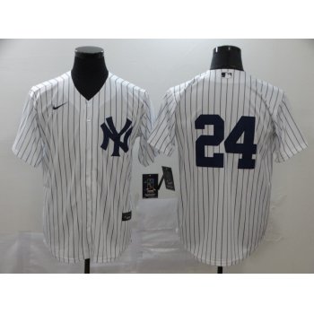 Men's New York Yankees #24 Gary Sanchez White Home No Name Stitched MLB Cool Base Nike Jersey