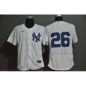 Men's New York Yankees #26 DJ LeMahieu White Home No Name Stitched MLB Flex Base Nike Jersey