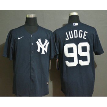 Men's New York Yankees #99 Aaron Judge Navy Blue White Number Stitched MLB Cool Base Nike Jersey