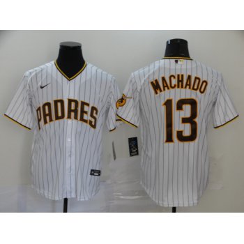 Men's San Diego Padres #13 Manny Machado White Stitched MLB Cool Base Nike Jersey