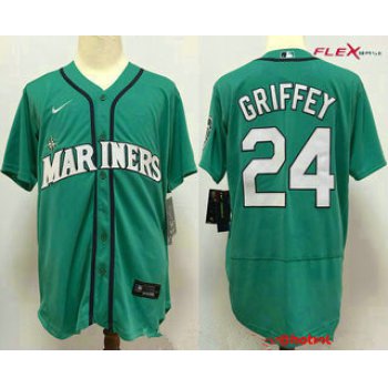 Men's Seattle Mariners #24 Ken Griffey Jr. Teal Green Stitched MLB Flex Base Nike Jersey