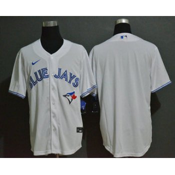 Men's Toronto Blue Jays Blank White Stitched MLB Cool Base Nike Jersey