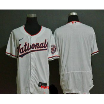 Men's Washington Nationals Blank White Stitched MLB Flex Base Nike Jersey