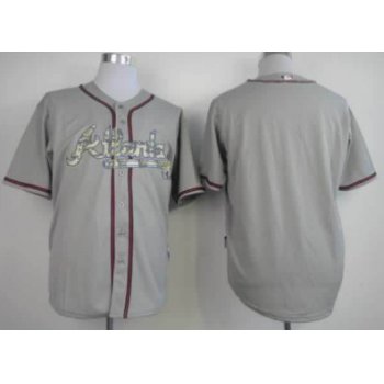 Atlanta Braves Blank Gray With Camo Jersey