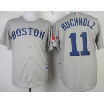 Boston Red Sox #11 Clay Buchholz Gray Jersey