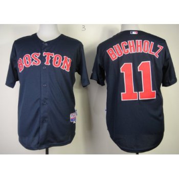 Boston Red Sox #11 Clay Buchholz Navy Blue Jersey