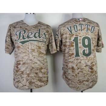 Cincinnati Reds #19 Joey Votto 2014 Camo Jersey