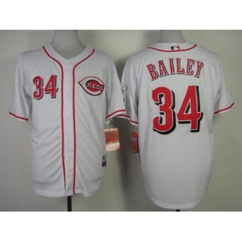 Cincinnati Reds #34 Homer Bailey White Jersey