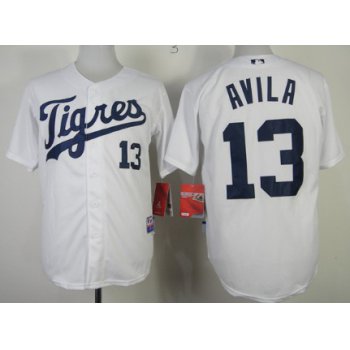 Detroit Tigers #13 Alex Avila 2013 White Jersey