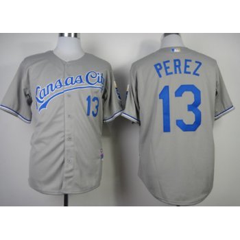 Kansas City Royals #13 Salvador Perez Gray Jersey